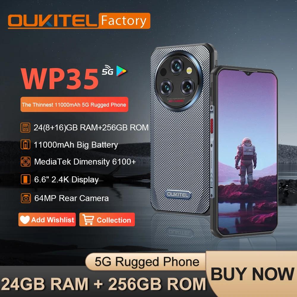 Oukitel WP35 5G ߰ Ʈ, 24GB + 256GB, ȵ̵ 14 6.6 ġ, 2.4K 11000mAh ޴, 64MP ī޶, NFC ޴
